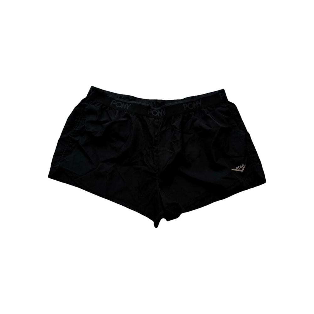 Gym Athletic Shorts Women's XL‎ Black Double Layer Pony Low-Mid Rise